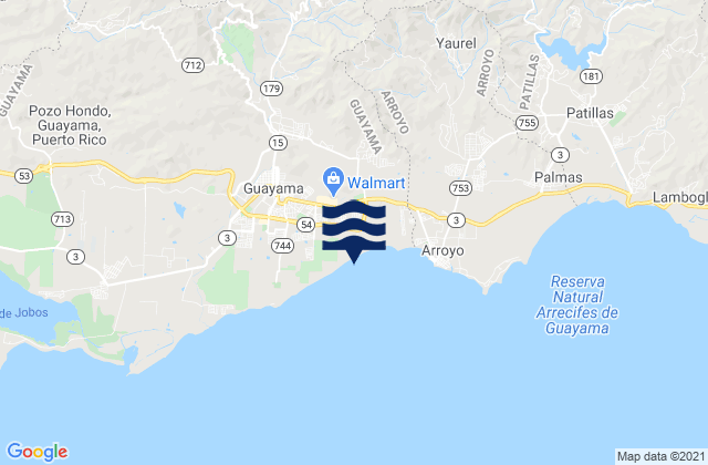 Mapa de mareas Olimpo, Puerto Rico