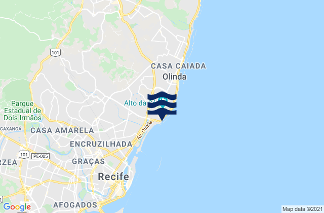 Mapa de mareas Olinda, Brazil