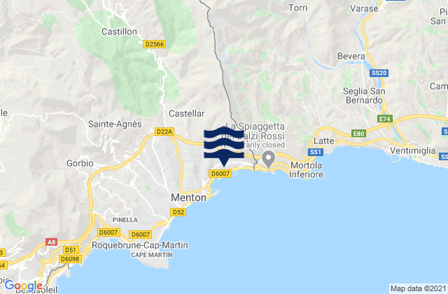 Mapa de mareas Olivetta San Michele, Italy