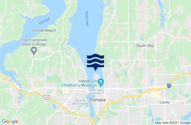 Mapa de mareas Olympia (Budd Inlet), United States