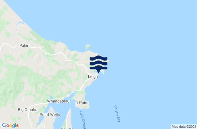 Mapa de mareas Omaha Cove, New Zealand