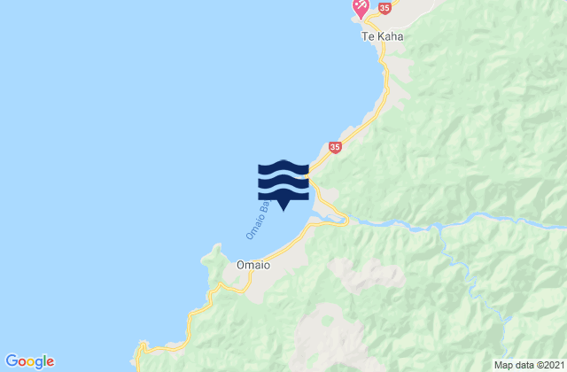 Mapa de mareas Omaio Bay (Motunui Island), New Zealand