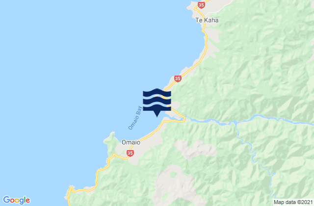 Mapa de mareas Omaio Bay, New Zealand