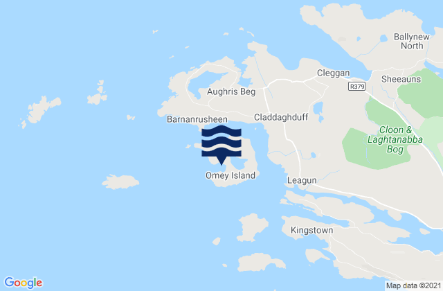 Mapa de mareas Omey Island, Ireland