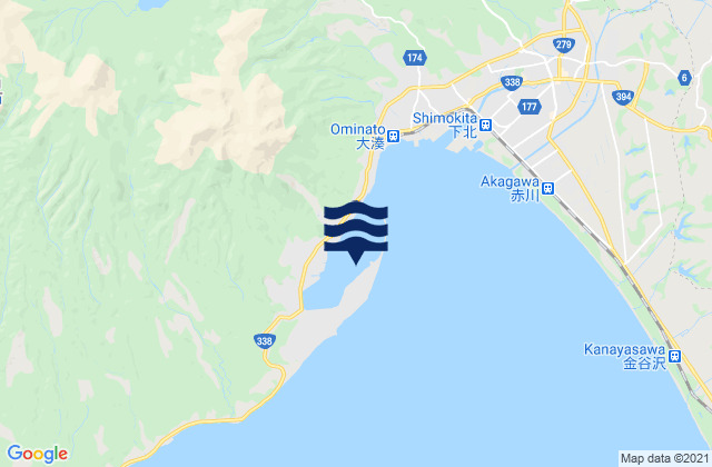 Mapa de mareas Ominato Ko Mutsu Kaiwan, Japan
