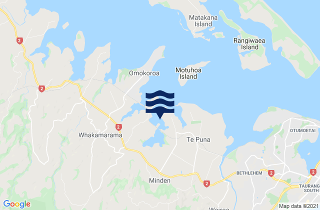 Mapa de mareas Omokoroa Beach, New Zealand