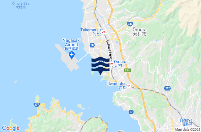 Mapa de mareas Omura Omura Wan, Japan