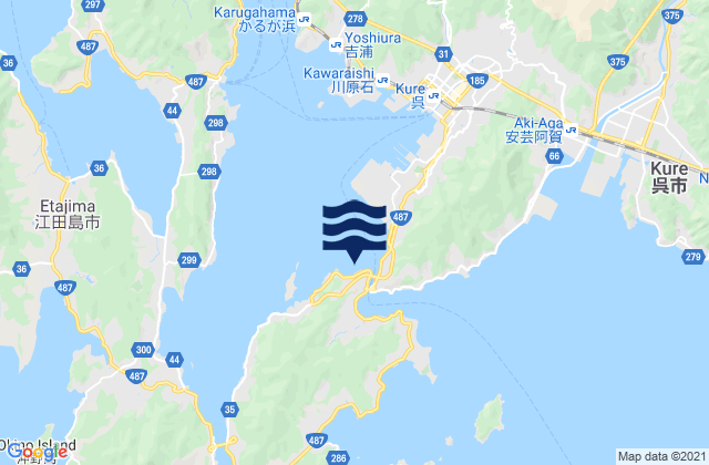 Mapa de mareas Ondo Seto, Japan