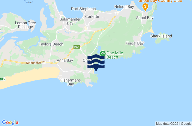 Mapa de mareas One Mile Beach, Australia