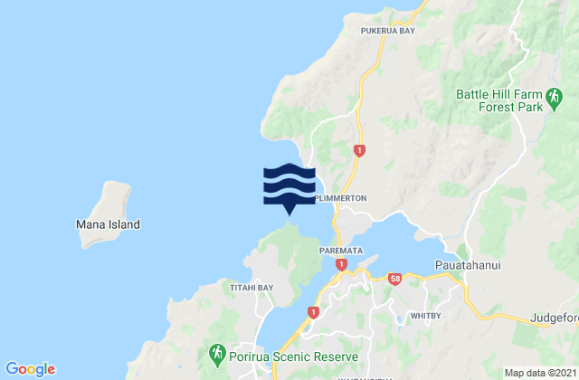 Mapa de mareas Onehunga Bay, New Zealand