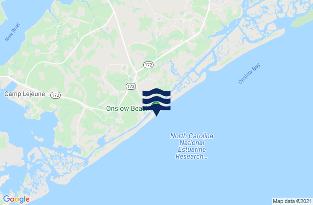 Mapa de mareas Onslow Beach, United States