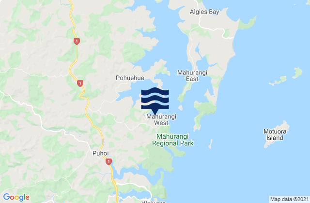 Mapa de mareas Opahi Bay, New Zealand