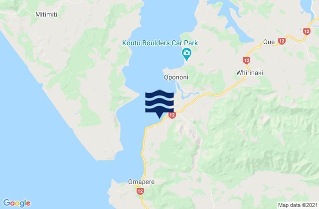 Mapa de mareas Opononi, New Zealand