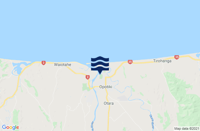 Mapa de mareas Opotiki District, New Zealand