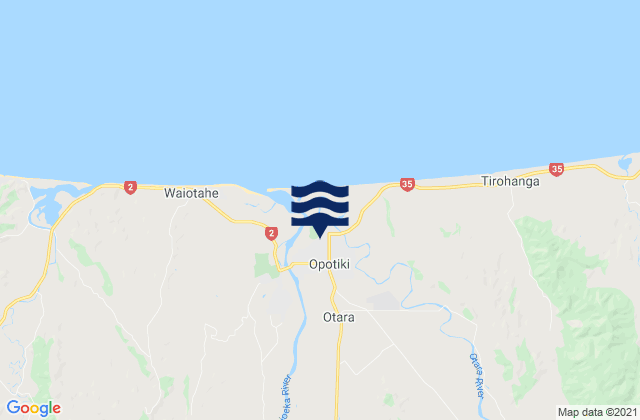 Mapa de mareas Opotiki, New Zealand
