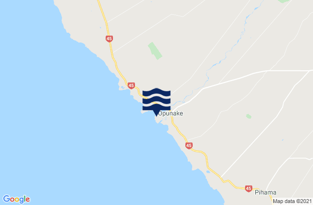 Mapa de mareas Opunake, New Zealand
