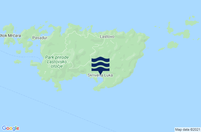 Mapa de mareas Općina Lastovo, Croatia