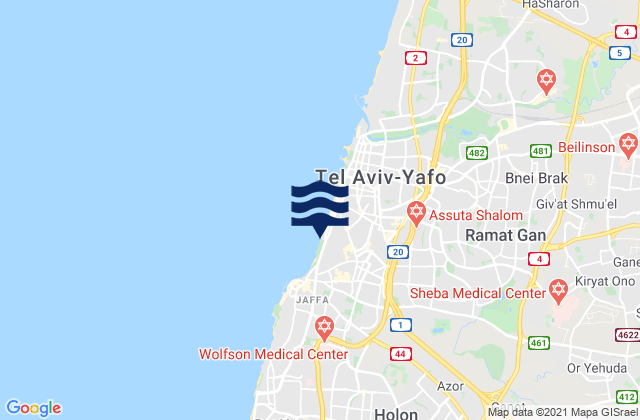 Mapa de mareas Or Yehuda, Israel