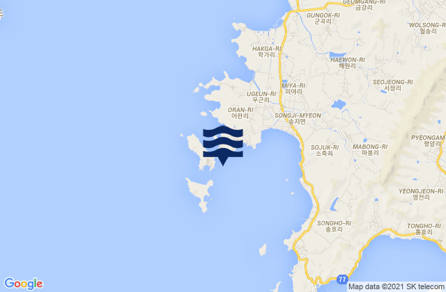 Mapa de mareas Oran-ni Maro-hae, South Korea