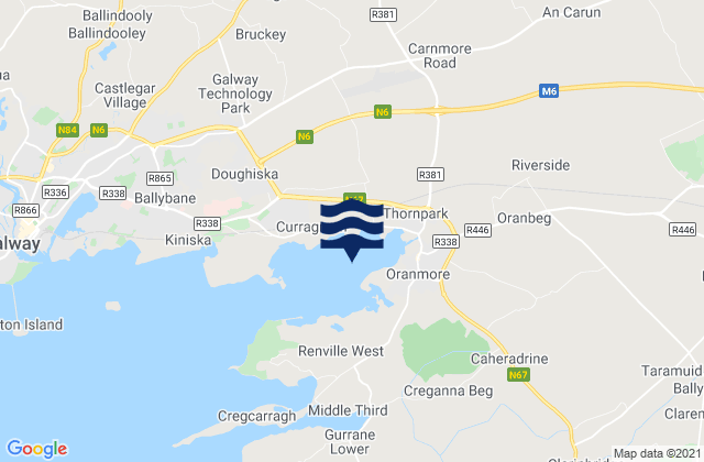Mapa de mareas Oranmore Bay, Ireland