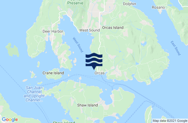 Mapa de mareas Orcas Orcas Island, United States