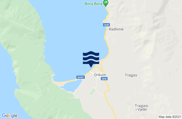 Mapa de mareas Orikum, Albania