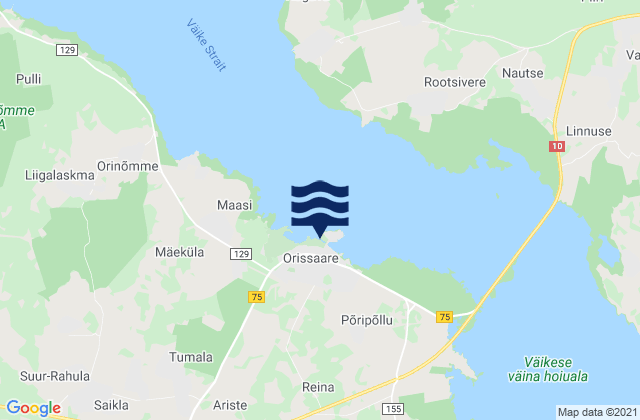 Mapa de mareas Orissaare, Estonia