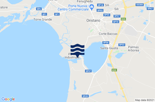 Mapa de mareas Oristano, Italy