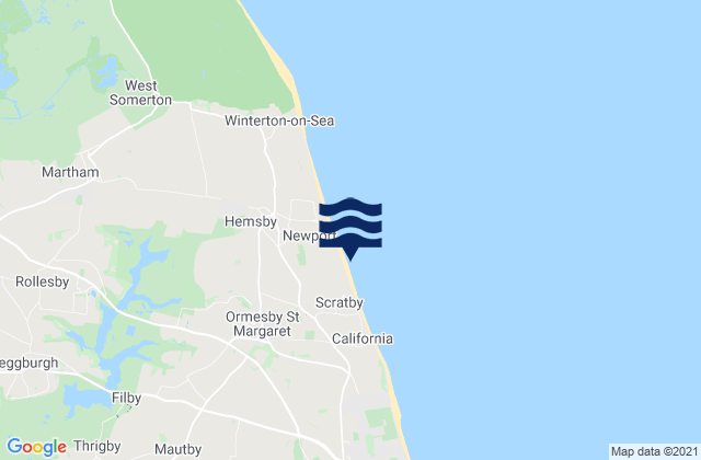 Mapa de mareas Ormesby St Margaret, United Kingdom