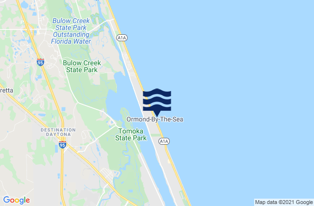 Mapa de mareas Ormond-by-the-Sea, United States