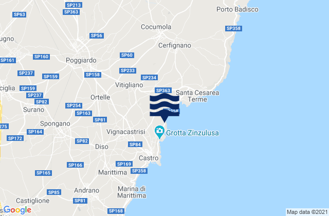 Mapa de mareas Ortelle, Italy