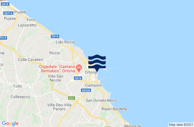 Mapa de mareas Ortona, Italy