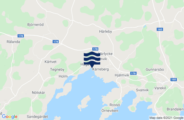 Mapa de mareas Orust, Sweden