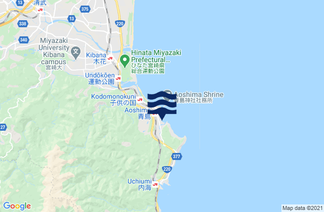 Mapa de mareas Oryuzako, Japan