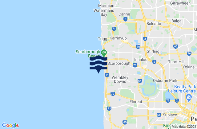 Mapa de mareas Osborne Park, Australia
