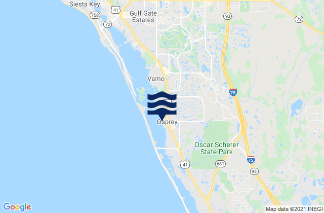 Mapa de mareas Osprey, United States