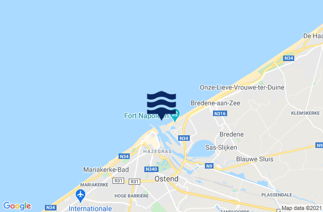Mapa de mareas Ostend Port, Belgium