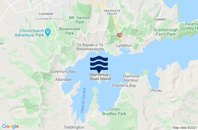 Mapa de mareas Otamahua/Quail Island, New Zealand