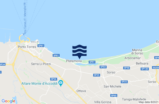 Mapa de mareas Ottava, Italy
