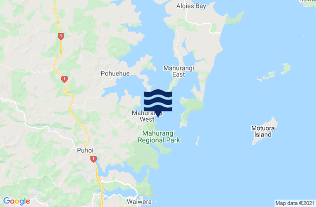 Mapa de mareas Otuawaea Bay, New Zealand