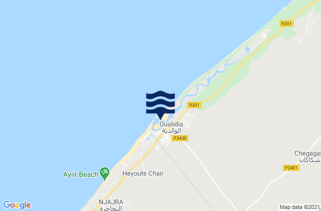 Mapa de mareas Oualidia, Morocco