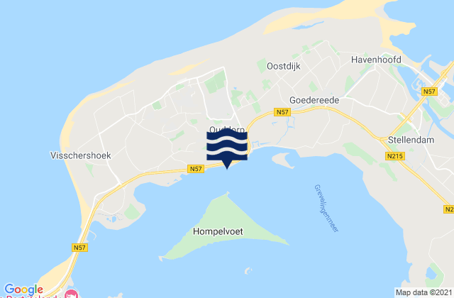 Mapa de mareas Ouddorp, Netherlands