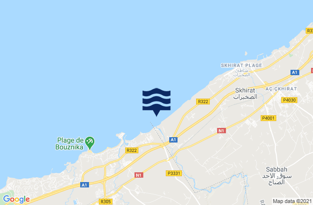 Mapa de mareas Oued Charrate, Morocco
