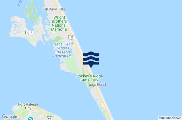 Mapa de mareas Outer Banks Pier, United States