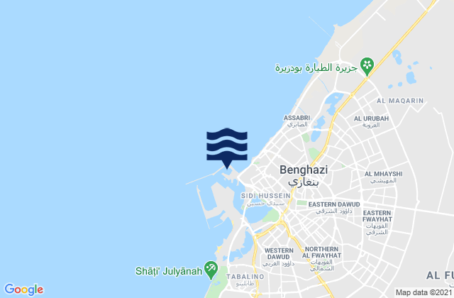 Mapa de mareas Outer Harbour, Libya