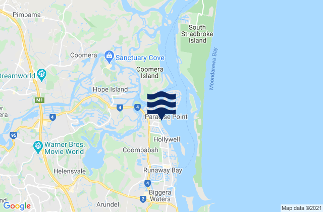 Mapa de mareas Oxenford, Australia