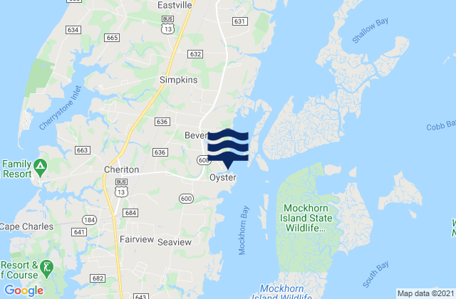 Mapa de mareas Oyster Harbor, United States