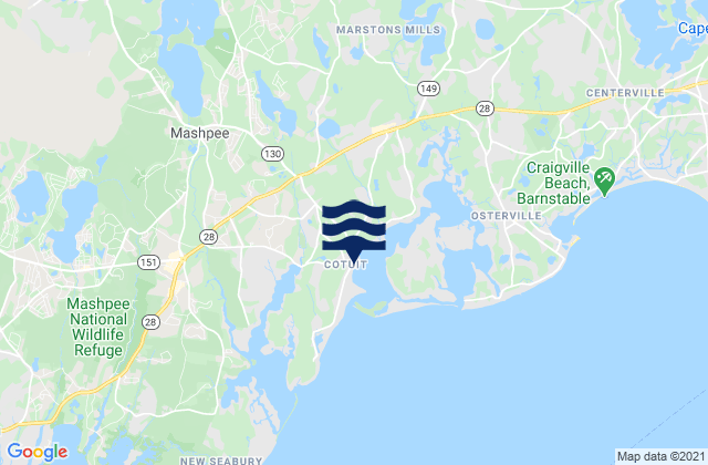 Mapa de mareas Oyster Place Road, United States
