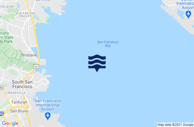 Mapa de mareas Oyster Point 2.8 miles east of, United States