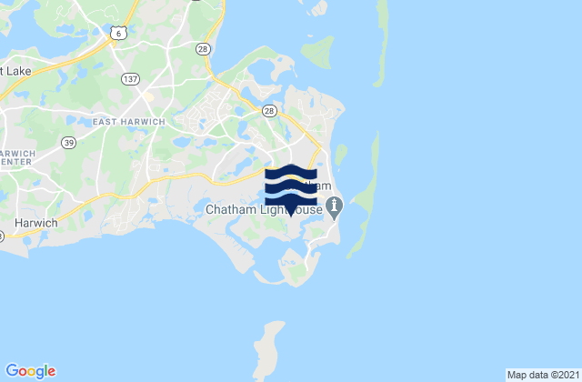 Mapa de mareas Oyster Pond Beach Chatham, United States